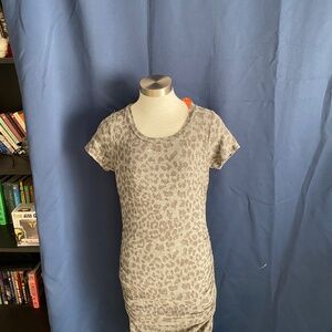 Grey Dress with Cheetah print